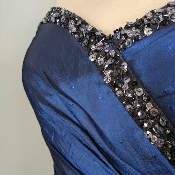 Vintage Prom Dress Maxi Gown 10 Black Goth Glam Y2K Strapless Mermaid Flirt - Picture 5 of 10